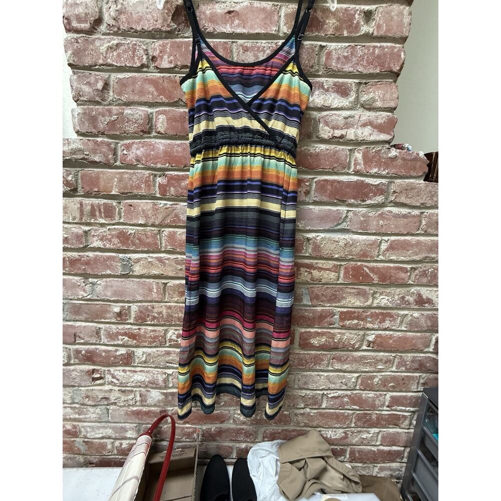 Athleta Havana Serape Rainbow Midi Tank Dress Pockets travel XXS - Picture 6 of 12
